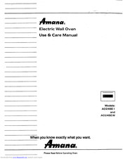 Amana AO24SE1 Use And Care Manual