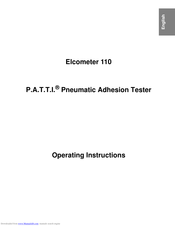 Elcometer 110 Operating Instructions Manual