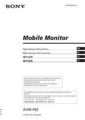 Sony XVM-F65 Operating Instructions Manual