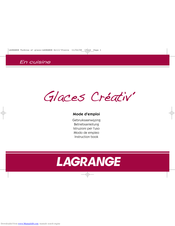 LAGRANGE GLACES CREATIV Instruction Book