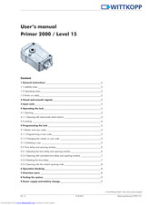 Wittkopp Primor 2000 / Level 15 User Manual