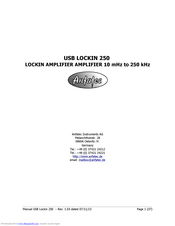 Anfatec USB LOCKIN 250 Manual