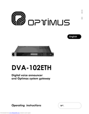 Optimus DVA-102ETH Operating Manual