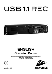 JBSYSTEMS Light USB 1.1 REC Operation Manual