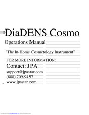 JPA DiaDENS Cosmo Operation Manual