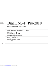 JPA DiaDENS-T Operation Manual
