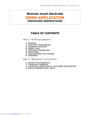 JPA DENS-APPLICATOR Operation Instructions Manual