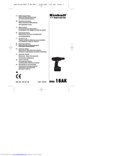 EINHELL BPAS 18AK Operating Instructions Manual