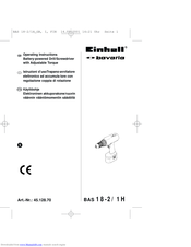 EINHELL BAS 18-2/1H Operating Instructions Manual