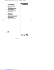 EINHELL BSS 280 Operating Instructions Manual