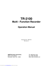 Ametek TR-2100 Operation Manual
