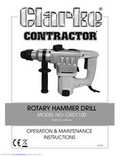 Clarke CRD1100 Operation & Maintenance Instructions Manual