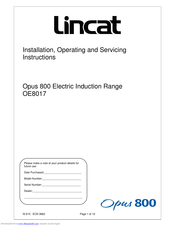 Lincat OE8017 Installation, Operating And Servicing Instructions