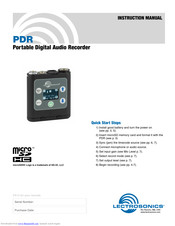 Lectrosonics PDR Instruction Manual