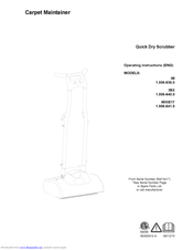 CARPET MAINTAINER IMX Operating Instructions Manual