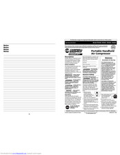 Campbell Hausfeld FP2031 Operating Instructions Manual
