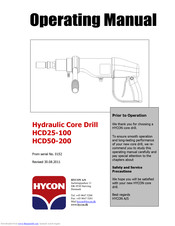 HYCON HCD25-100 Operating Manual