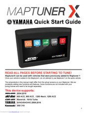 Yamaha maptuner X Quick Step Manual