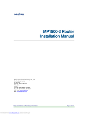 Maipu MP1800-3 Installation Manual