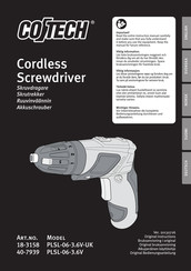 Cotech PLSL-06-3.6V Original Instructions Manual