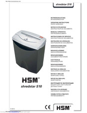 HSM shredstar S10 Operating Instructions Manual
