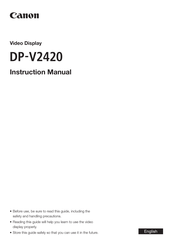 Canon DP-V2420 Instruction Manual
