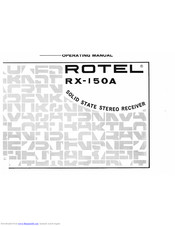 Rotel RX-150A Operating Manual