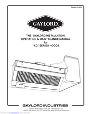 GAYLORD XG-BDL-BB Installation Operation & Maintenance