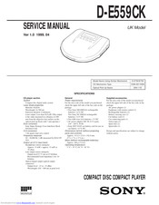 Sony D-E559CK Service Manual