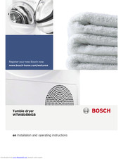 Bosch WTW85490GB Installation And Operating Instructions Manual