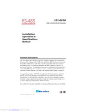 Microflex 101-0010 Installation And Operation Manual