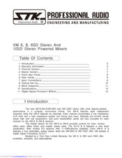 STK Professional Audio VM 10SD Stereo Manual