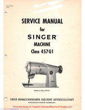Singer Class 457 G 1 Manual