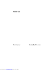 Electrolux MICROMAT KB9810E User Manual