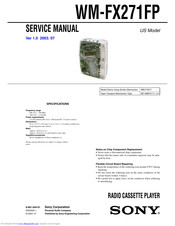 Sony WM-FX271FP Service Manual
