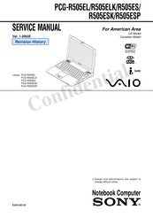 Sony Vaio PCG-R505LEK Service Manual