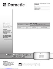 Dometic B59146.71X Installation & Operating Instructions Manual