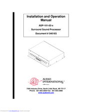 Audio international ASP-101-02 Series Installation And Operation Manual