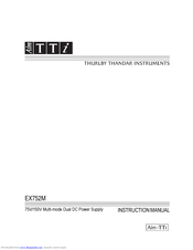 TTI EX752M Instruction Manual