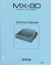 Epson MX-80 IIIF/T Technical Manual