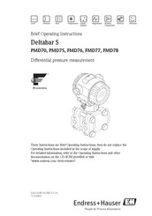 Endress+Hauser Deltabar S PMD75 Operating Instructions Manual