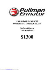 pullman Ermator S1300 Operating Instructions Manual