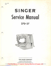 Singer 270-37 Service Manual