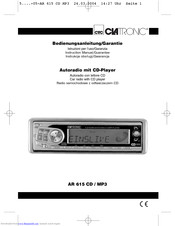 Clatronic AR 615 CD / MP3 Instruction Manual & Guarantee