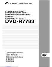 Pioneer DVD-R7783 Operating Instructions Manual
