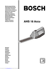 Bosch AHS 18 Accu Operating Instructions Manual