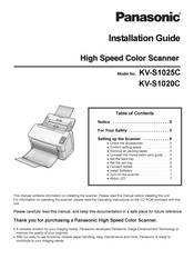 Panasonic KV-S1020C Installation Manuals