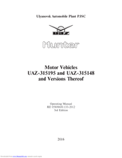 UAZ HUNTER 315195 Operating Manual