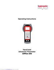 Katronic Technologies KATflow 200 Operating Instructions Manual