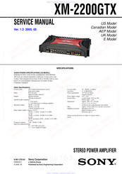 Sony XM-2200GTX Service Manual